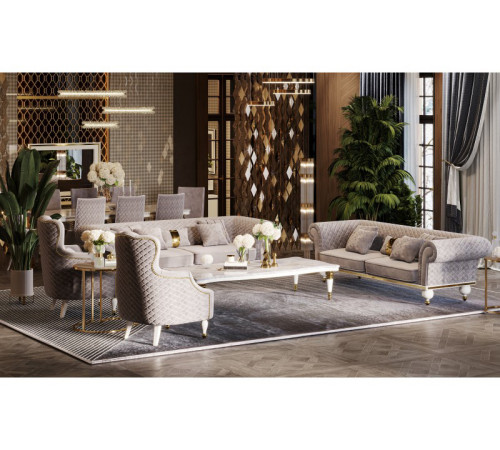 Кресло Прадо (велюр серо-бежевый)