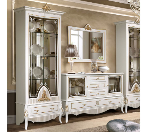 Комод в гостиную Стелла (белый золото)