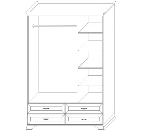 Шкаф Сиена 3-х дверных (Бодега Белый)