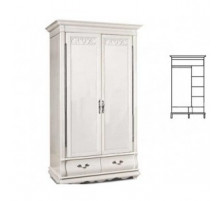 Шкаф для одежды Оскар ММ-216-01/02Б (белая эмаль+пт)