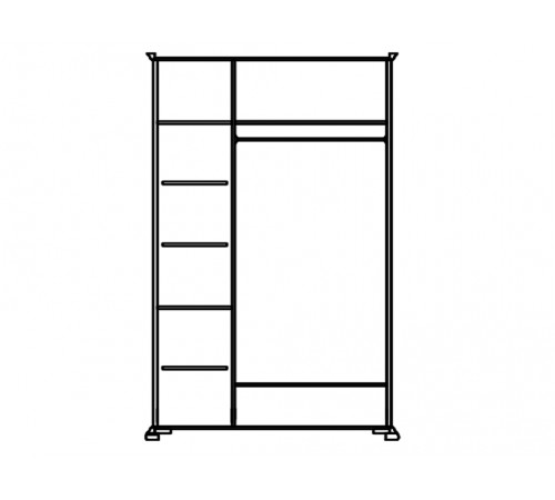 Шкаф для одежды Лика ММ-137-01/03Б (белая эмаль)