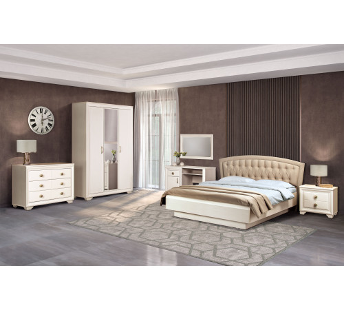 Спальня Афины кремовый белый