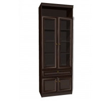 Шкаф витрина комбинированный для гостиной Инна 611 темный