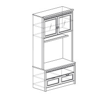 Шкаф витрина комбинированный Лючия 187 светлый